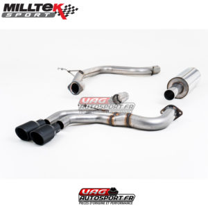 Demi-ligne (CatBack) Sorties Twin GT80 Cerakote Black - Audi A3 2.0 TDI 150 MQB - (2013+) - SSXAU564 - Milltek