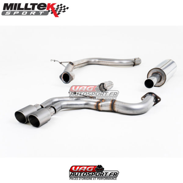 Demi-ligne (CatBack) Sorties Twin GT80 Titane - Audi A3 2.0 TDI 150 MQB - (2013+) - SSXAU568 - Milltek
