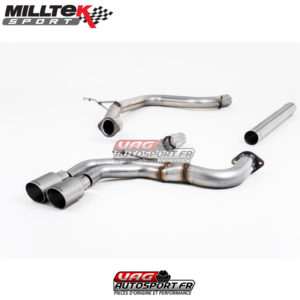 Demi-ligne (CatBack) - Sans silencieux intermédiaire - Sorties Twin GT80 Titane - Audi A3 2.0 TDI 150 MQB - (2013+) - SSXAU569 - Milltek