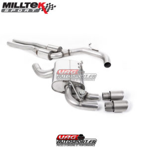 Demi-ligne (CatBack) - Avec silencieux intermédiaire et valves silencieux Ar - Homologué - Sorties GT90 Titane - Audi RS3 Sportback S-Tronic (8P) - SSXAU571 - Milltek
