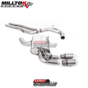 Demi-ligne (CatBack) - Sans silencieux intermédiaire et valves silencieux Ar - Sorties GT90 Titane - Audi RS3 Sportback S-Tronic (8P) - SSXAU572 - Milltek