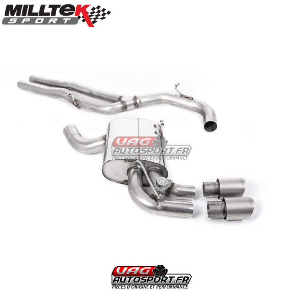 Demi-ligne (CatBack) - Sans silencieux intermédiaire et valves silencieux Ar - Sorties GT90 Titane - Audi RS3 Sportback S-Tronic (8P) - SSXAU572 - Milltek