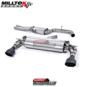 Demi-ligne (CatBack) - Avec silencieux intermédiaire et valves silencieux Ar - Homologué Audi RS3 Sportback (8V MQB) - SSXAU590 - Milltek