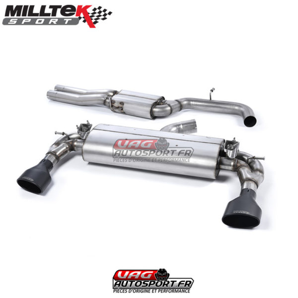 Demi-ligne (CatBack) - Avec silencieux intermédiaire et valves silencieux Ar - Homologué Audi RS3 Sportback (8V MQB) - SSXAU590 - Milltek