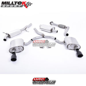 Demi-ligne (CatBack) - Avec silencieux primaire Sorties Dual GT100 Black - Audi A4 2.0 TFSI B9 Quattro Saloon et Avant - (2016+) - SSXAU607 - Milltek