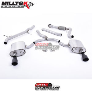 Demi-ligne (CatBack) - Sans silencieux primaire - Sans silencieux intermédiaire - Sorties Dual GT100 Black - Audi A4 2.0 TFSI B9 Quattro Saloon et Avant - (2016+) - SSXAU615 - Milltek