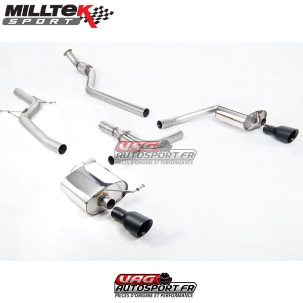 Demi-ligne (CatBack) Sorties Dual GT100 Black - Audi A4 2.0 TFSI S-Line B8 - SSXAU628 - Milltek