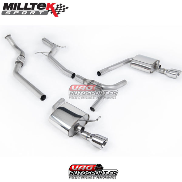 Demi-ligne (CatBack) Sorties Dual GT100 - Audi A4 2.0 TFSI S-Line B8 - SSXAU629 - Milltek