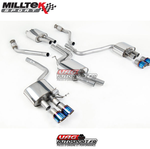 Demi-ligne (CatBack) - Avec silencieux Arrière - Sorties Quad GT100 Titane Burnt - Audi SQ5 3.0 TFSI Supercharged - (2013 - 2016) - SSXAU670 - Milltek
