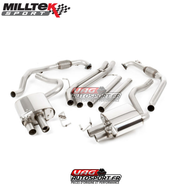 Demi-ligne (CatBack) - Sans silencieux intermédiaire - Avec Valves - Sorties Ovales - Audi S5 3.0 V6 Turbo Coupe Uniquement B9 (2017+) - SSXAU714 - Milltek