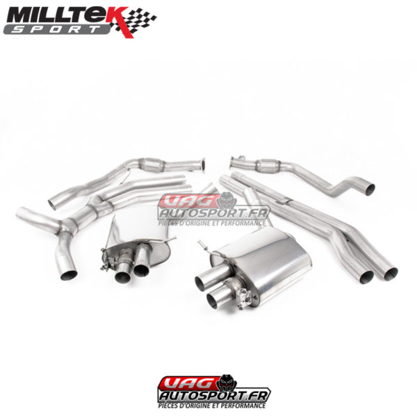Demi-ligne (CatBack) - Sans silencieux intermédiaire - Silencieux Arrière Road - Sorties Ovales - Audi RS4 B9 2.9 V6 Turbo Avant - (Sans FAP) - (2018) - SSXAU759 - Milltek