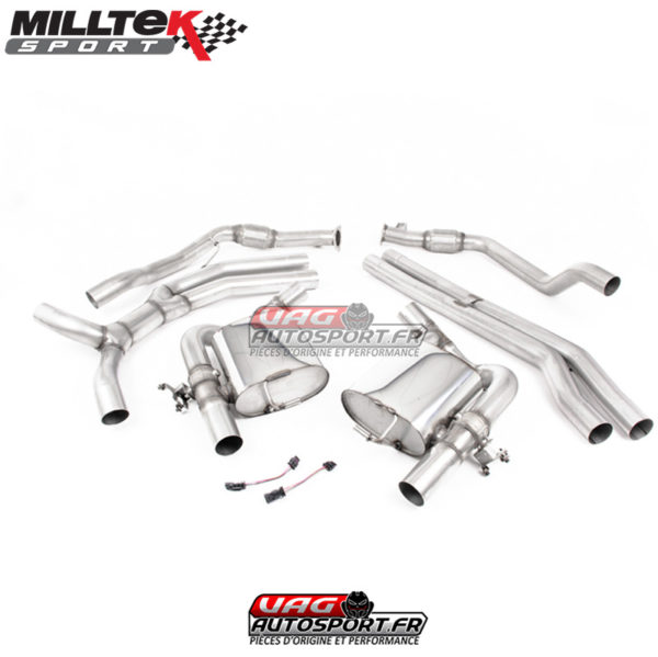 Demi-ligne (CatBack) - Sans silencieux intermédiaire - Silencieux Arrière Race - Sorties Ovales Titane - Audi RS5 B9 2.9 V6 Turbo Coupe - (Sans FAP) - SSXAU811 - Milltek