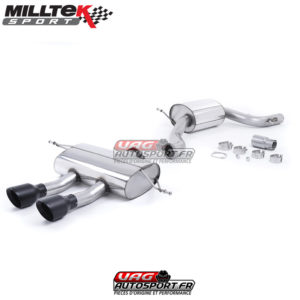 Demi-ligne (CatBack) - Avec silencieux intermédiaire - Avec Silencieux Ar - Necessite Valance Seat Sport - Homologué - Sorties Dual GT100 Black - Seat Leon Cupra R 2.0 TSI 265cv - (2010 - 2012) - SSXSE149 - Milltek