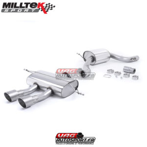 Demi-ligne (CatBack) - Avec silencieux intermédiaire - Avec Silencieux Ar - Necessite Valance Seat Sport - Homologué - Sorties Dual GT100 Titane - Seat Leon Cupra R 2.0 TSI 265cv - (2010 - 2012) - SSXSE151 - Milltek
