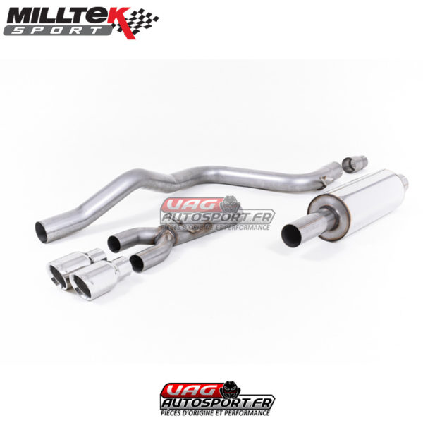 Demi-ligne (CatBack) - Avec silencieux intermédiaire - Homologué Seat Leon FR 2.0 TDI 150cv et 5 Portes- (2013+) - SSXSE156 - Milltek