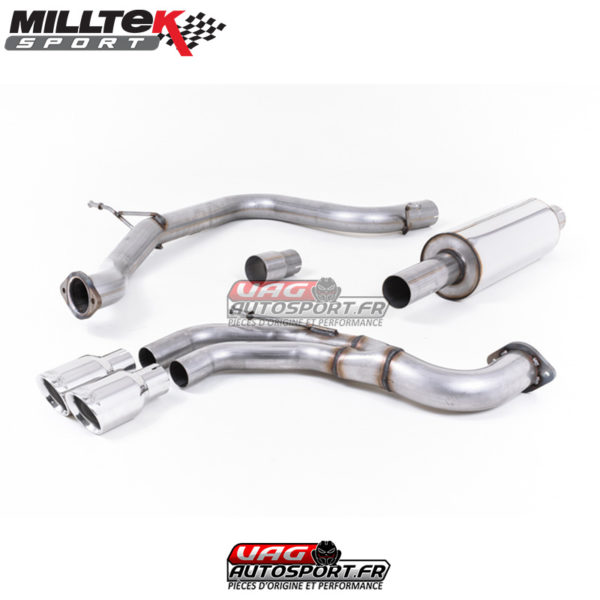 Demi-ligne (CatBack) - Avec silencieux intermédiaire - Homologué Seat Leon FR 2.0 TDI 184cv SC et 5 Portes- (2013+) - SSXSE162 - Milltek