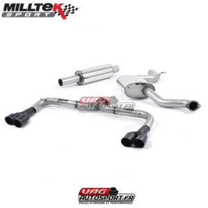 Demi-ligne (CatBack) - Avec silencieux intermédiaire - Sans silencieux Arrière - Sorties Quad Black Cerakote GT80 - Seat Leon Cupra 280 2.0 TSI 280 / 290 cv - (Sans FAP) - SSXSE164 - Milltek
