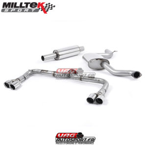 Demi-ligne (CatBack) - Avec silencieux intermédiaire - Sans silencieux Arrière - Sorties Quad GT80 - Seat Leon Cupra 280 2.0 TSI 280 / 290 cv - (Sans FAP) - SSXSE165 - Milltek