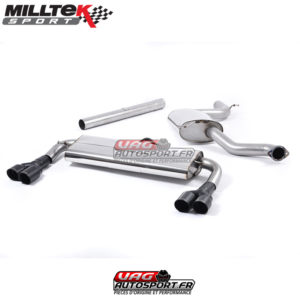 Demi-ligne (CatBack) - Avec silencieux intermédiaire- Homologué - Sorties Quad GT80 Black Cerakote - Seat Leon Cupra 280 2.0 TSI 280 / 290 cv - (Sans FAP) - SSXSE167 - Milltek