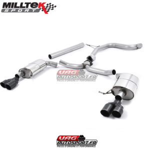 Demi-ligne (CatBack) - Sans silencieux intermédiaire - Sorties Quad Black Cerakote GT80 - Seat Leon Cupra ST 2.0 TSI 280 / 290 cv - (Sans FAP) - (2015+) - SSXSE175 - Milltek