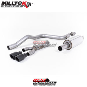 Demi-ligne (CatBack) Sorties Twin GT80 Cerakote Black - Seat Leon FR 2.0 TDI 150cv et 5 Portes- (2013+) - SSXSE177 - Milltek