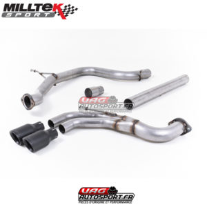 Demi-ligne (CatBack) - Sans silencieux intermédiaire - Sorties Twin GT80 Cerakote Black - Seat Leon FR 2.0 TDI 184cv SC et 5 Portes- (2013+) - SSXSE178 - Milltek