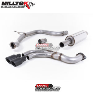 Demi-ligne (CatBack) Sorties Twin GT80 Cerakote Black - Seat Leon FR 2.0 TDI 184cv SC et 5 Portes- (2013+) - SSXSE179 - Milltek