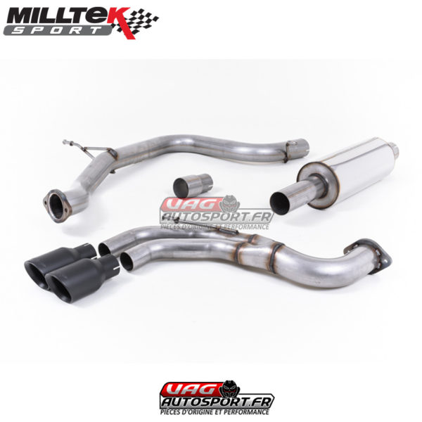 Demi-ligne (CatBack) Sorties Twin GT80 Cerakote Black - Seat Leon FR 2.0 TDI 184cv SC et 5 Portes- (2013+) - SSXSE179 - Milltek