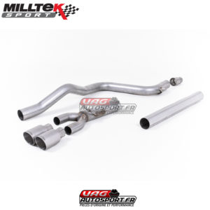 Demi-ligne (CatBack) - Sans silencieux intermédiaire - Sorties Twin GT80 Titane - Seat Leon FR 2.0 TDI 150cv et 5 Portes- (2013+) - SSXSE180 - Milltek