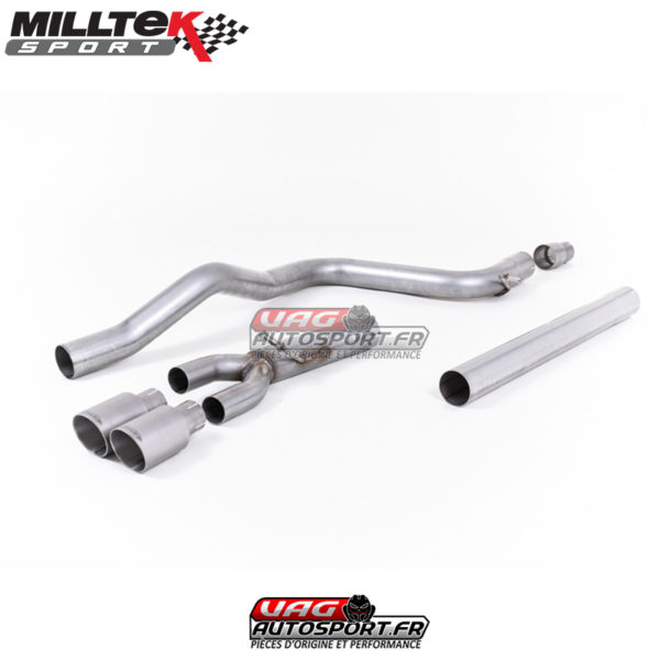 Demi-ligne (CatBack) - Sans silencieux intermédiaire - Sorties Twin GT80 Titane - Seat Leon FR 2.0 TDI 150cv et 5 Portes- (2013+) - SSXSE180 - Milltek