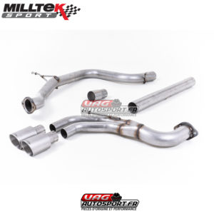 Demi-ligne (CatBack) - Sans silencieux intermédiaire - Sorties Twin GT80 Titane - Seat Leon FR 2.0 TDI 184cv SC et 5 Portes- (2013+) - SSXSE182 - Milltek