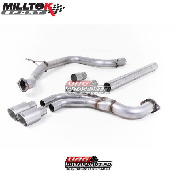 Demi-ligne (CatBack) - Sans silencieux intermédiaire - Sorties Twin GT80 Titane - Seat Leon FR 2.0 TDI 184cv SC et 5 Portes- (2013+) - SSXSE182 - Milltek