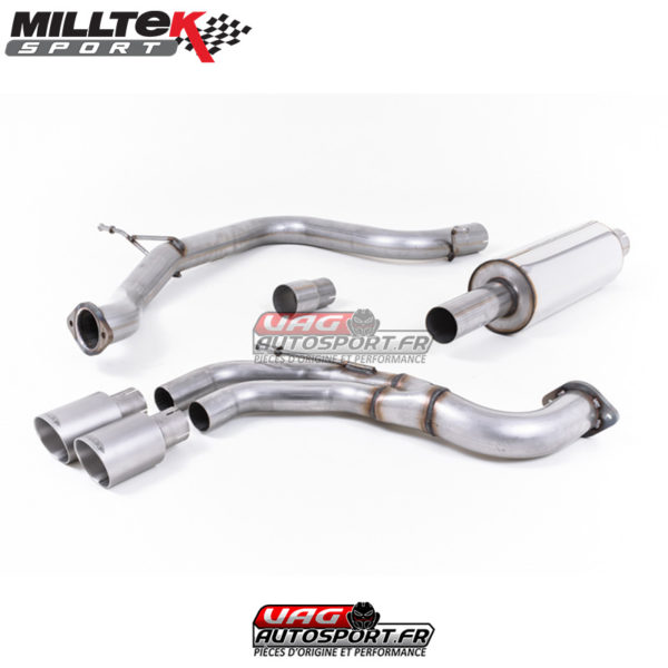 Demi-ligne (CatBack) Sorties Twin GT80 Titane - Seat Leon FR 2.0 TDI 184cv SC et 5 Portes- (2013+) - SSXSE183 - Milltek