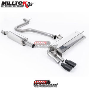 Demi-ligne (CatBack) - Avec silencieux primaire - Sorties Twin GT80 Cerakote Black - Seat Leon FR 1.4 TSI SC et 5 Portes- (2013+) - SSXSE185 - Milltek