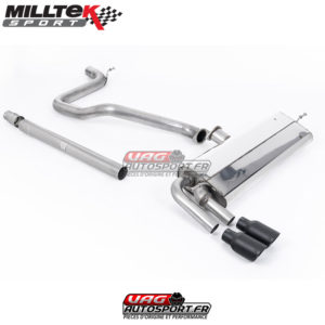 Demi-ligne (CatBack) - Sans silencieux primaire - Sorties Twin GT80 Cerakote Black - Seat Leon FR 1.4 TSI SC et 5 Portes- (2013+) - SSXSE187 - Milltek