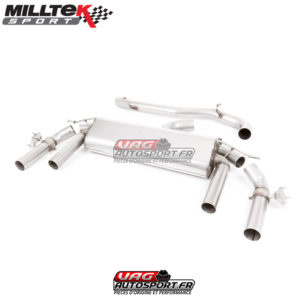 Ligne après FAP - Sans silencieux intermédiaire - Avec Valves - Sorties Quad GT100 Titane Burnt - Seat Ateca Cupra 300 4Drive (FAP) (2019+) - SSXSE221 - Milltek