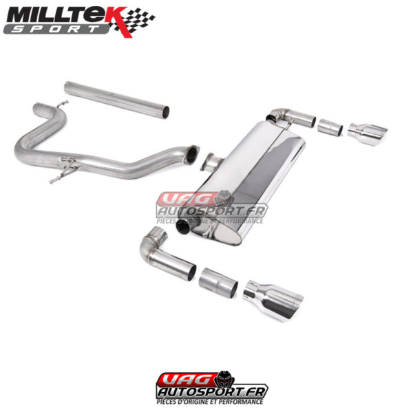 Demi-ligne (CatBack) - Sans silencieux intermédiaire - Sorties Dual GT100 - Seat Leon Cupra R 310cv - (2018+) - SSXSE240 - Milltek