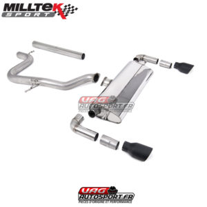 Demi-ligne (CatBack) - Sans silencieux intermédiaire - Sorties Dual GT100 Cerakote Black - Seat Leon Cupra R 310cv - (2018+) - SSXSE241 - Milltek