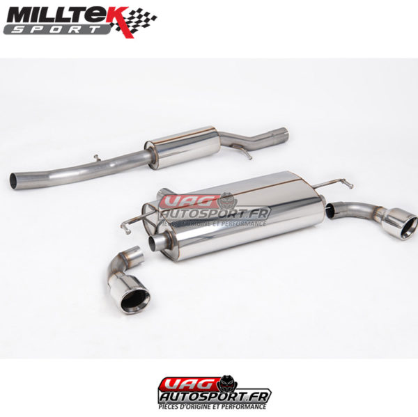 Demi-ligne (CatBack) - Avec silencieux intermédiaire- Sorties Jet 100 - VW Golf Mk4 R32 3.2 V6 4WD - SSXVW0024 - Milltek