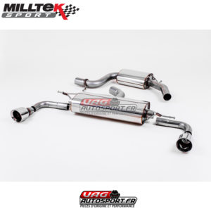 Demi-ligne (CatBack) - Avec silencieux intermédiaire - Sorties Dual GT100 - VW Golf Mk6 GTi 2.0 TSI 210cv (EA888.2) - SSXVW114 - Milltek