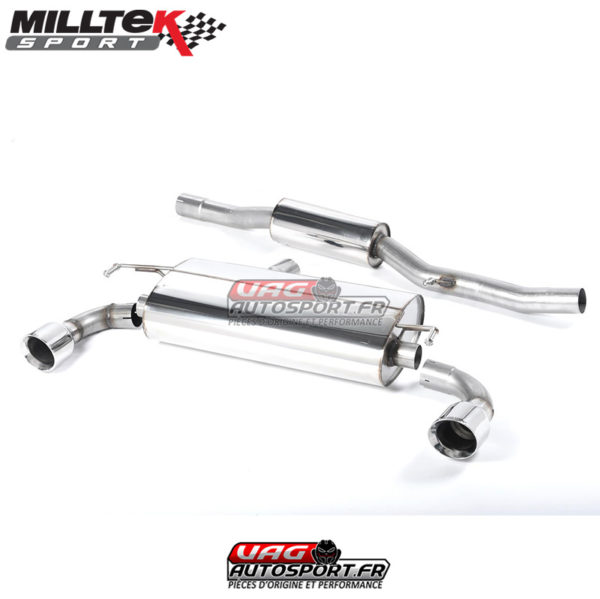 Demi-ligne (CatBack) - Avec silencieux intermédiaire - Sorties GT100 - VW Golf Mk4 R32 3.2 V6 4WD - SSXVW137 - Milltek