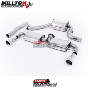 Ligne après catalyseur - Homologuée CE - Avec silencieux central - Avec silencieux arrières - Sorties GT100 Chrome - VW Scirocco R - (2009 - 2016) - SSXVW159 - Milltek