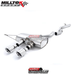 Demi-ligne (CatBack) - Sans silencieux intermédiaire - Sorties Dual GT100 - VW Golf Mk6 R 2.0 TSI 270cv - (2009 - 2013) - SSXVW162 - Milltek