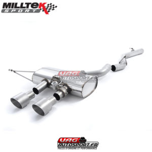 Demi-ligne (CatBack) - Sans silencieux intermédiaire - Sorties Dual GT100 Titane - VW Golf Mk6 R 2.0TSI EA113 270cv - SSXVW165 - Milltek