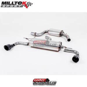 Demi-ligne (CatBack) - Avec silencieux intermédiaire - Sorties Dual GT100 Black - VW Golf Mk6 GTi 2.0 TSI 210cv (EA888.2) - SSXVW184 - Milltek