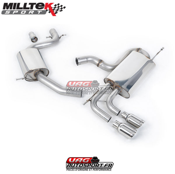Demi-ligne (CatBack) - Avec silencieux intermédiaire VW Golf Mk6 GT 1.4 TSI 160cv - (2009 - 2013) - SSXVW196 - Milltek