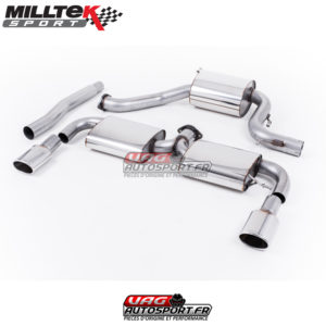 Ligne après catalyseur - Homologuée CE - Avec silencieux central - Avec silencieux arrières - Sorties ovales Chrome - VW Scirocco R - (2009 - 2016) - SSXVW203 - Milltek