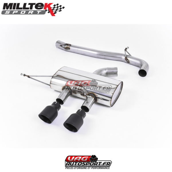 Demi-ligne (CatBack) - Sans silencieux intermédiaire - Ligne Race 76 mm - Sorties Dual GT100 Black - VW Golf Mk6 R 2.0TSI EA113 270cv - SSXVW217 - Milltek