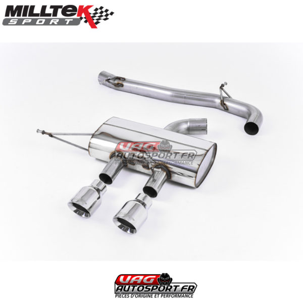 Demi-ligne (CatBack) - Sans silencieux intermédiaire - Ligne Race 76 mm - Sorties Dual GT100 - VW Golf Mk6 R 2.0TSI EA113 270cv - SSXVW218 - Milltek