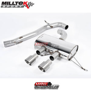 Demi-ligne (CatBack) - Sans silencieux intermédiaire - Ligne Race 76 mm - Sorties Dual GT100 Titane - VW Golf Mk6 R 2.0TSI EA113 270cv - SSXVW219 - Milltek